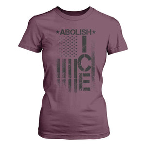 Abolish ICE T Shirt For Women Vintage American Flag TS10 Maroon Print Your Wear
