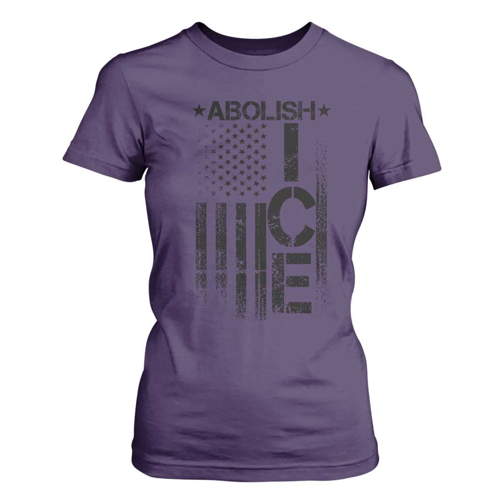 Abolish ICE T Shirt For Women Vintage American Flag TS10 Purple Print Your Wear