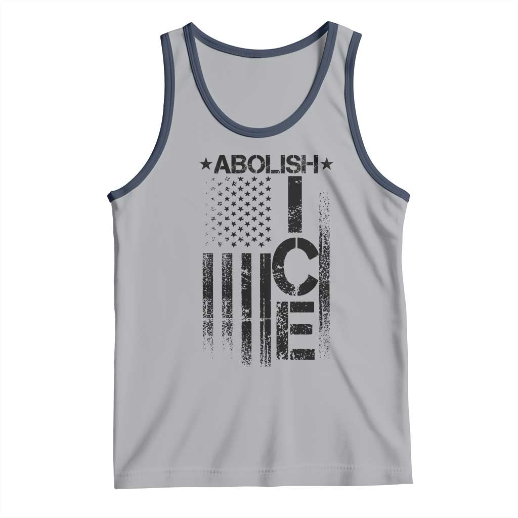 Abolish ICE Tank Top Vintage American Flag TS10 Athletic Heather Navy Print Your Wear