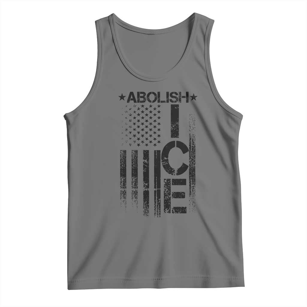 Abolish ICE Tank Top Vintage American Flag TS10 Black Heather Print Your Wear