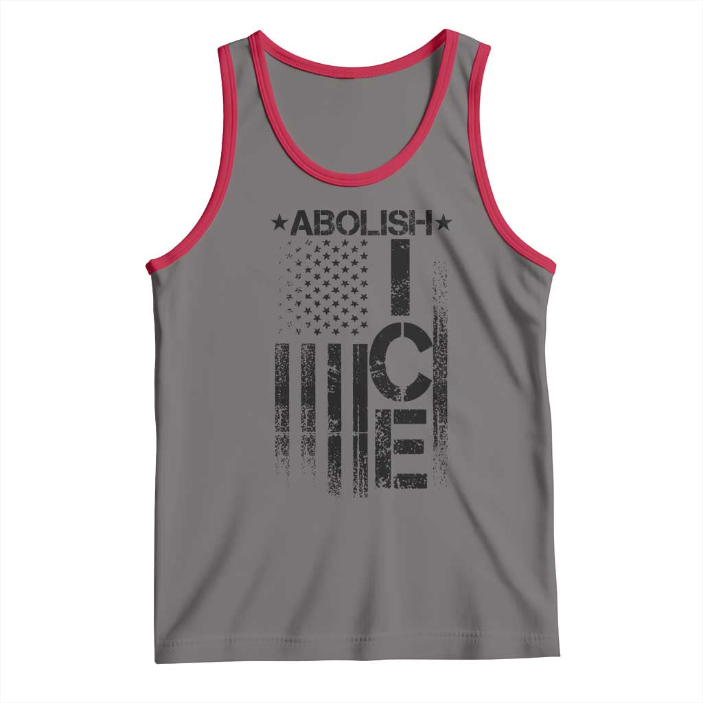 Abolish ICE Tank Top Vintage American Flag TS10 Deep Heather Red Print Your Wear