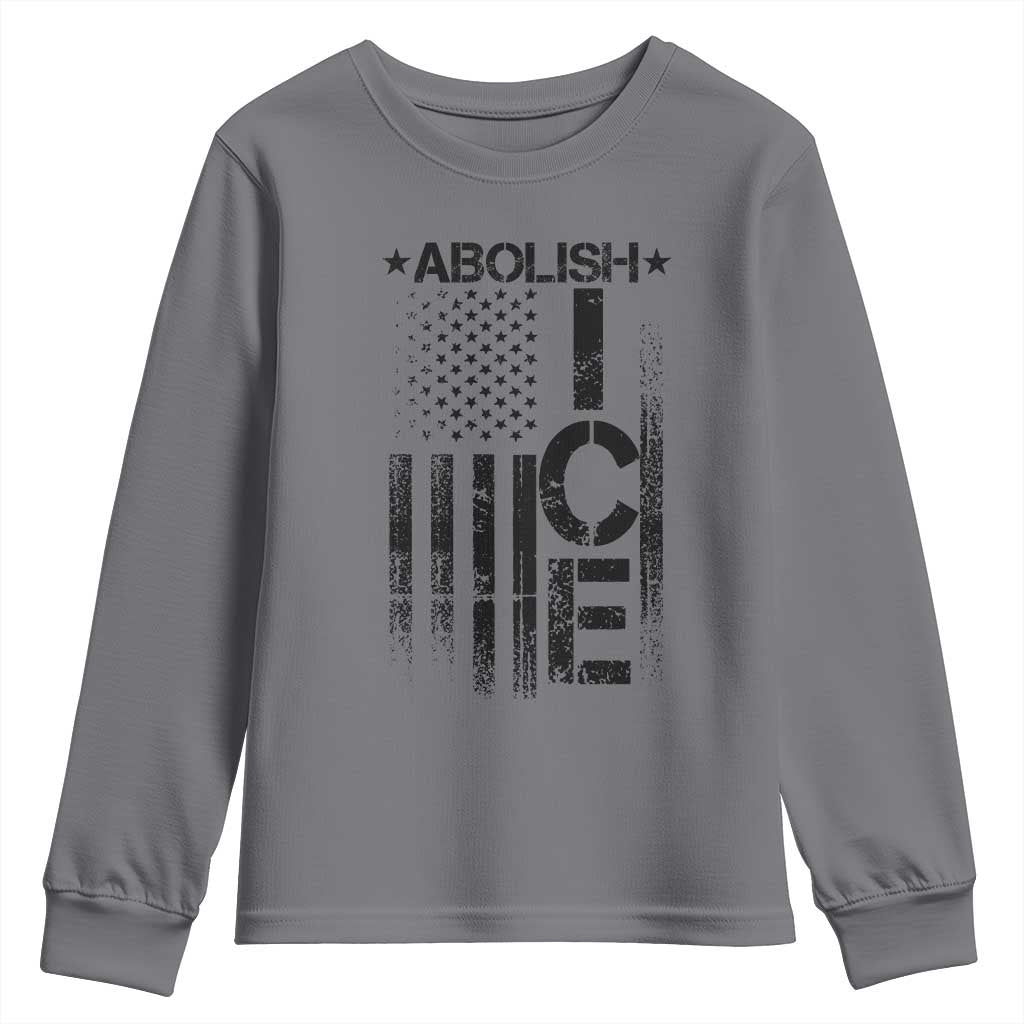 Abolish ICE Youth Sweatshirt Vintage American Flag TS10 Charcoal Print Your Wear