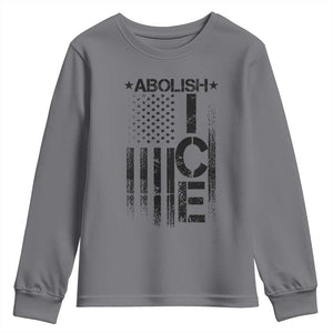 Abolish ICE Youth Sweatshirt Vintage American Flag TS10 Charcoal Print Your Wear