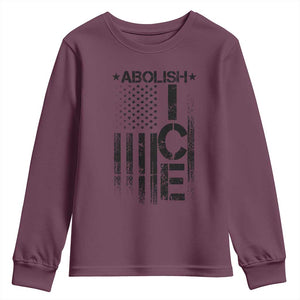 Abolish ICE Youth Sweatshirt Vintage American Flag TS10 Maroon Print Your Wear