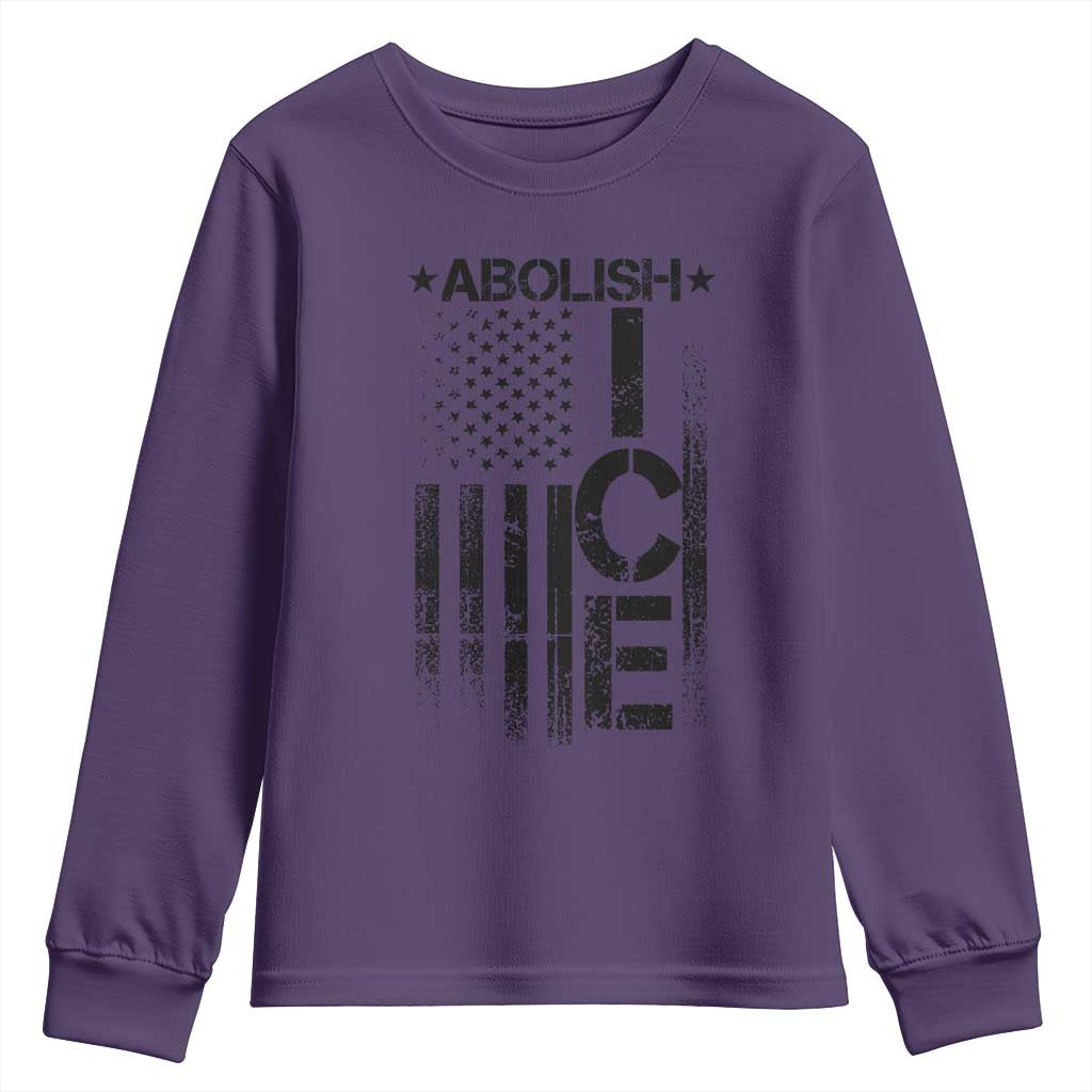 Abolish ICE Youth Sweatshirt Vintage American Flag TS10 Purple Print Your Wear