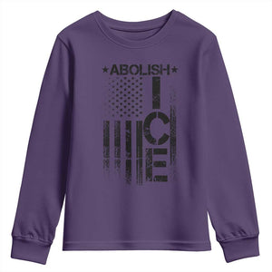 Abolish ICE Youth Sweatshirt Vintage American Flag TS10 Purple Print Your Wear