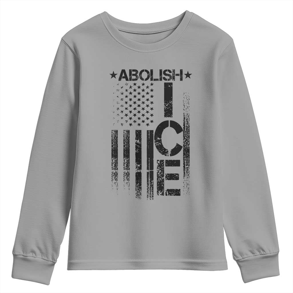 Abolish ICE Youth Sweatshirt Vintage American Flag TS10 Sport Gray Print Your Wear