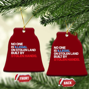 No One Is Illegal On Stolen Land Ceramic Ornament Built by Stolen Hands TS10 Print Your Wear