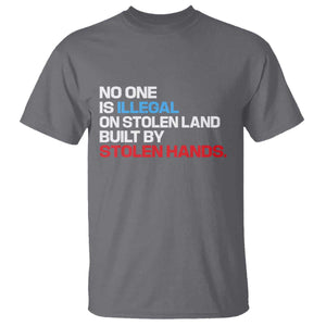 No One Is Illegal On Stolen Land T Shirt Built by Stolen Hands TS10 Charcoal Print Your Wear