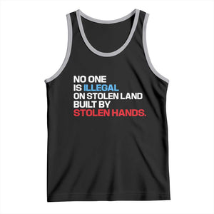 No One Is Illegal On Stolen Land Tank Top Built by Stolen Hands TS10 Black Athletic Heather Print Your Wear