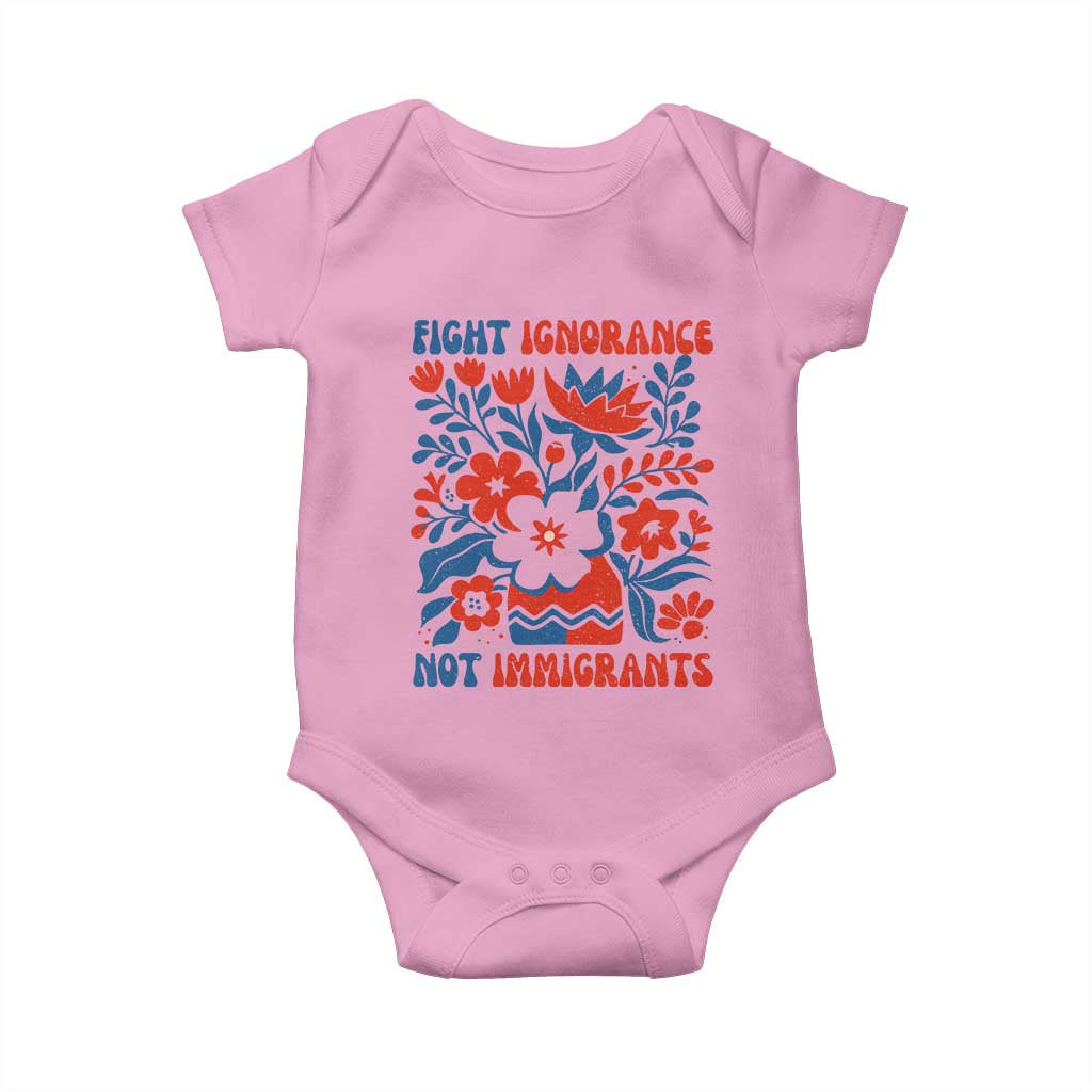 Protest Immigrant Baby Onesie Fight Ignorance Not Immigrants TS10 Light Pink Print Your Wear