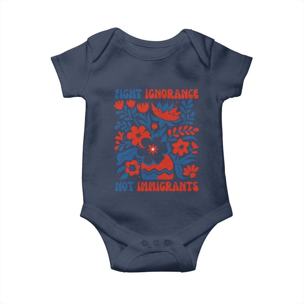 Protest Immigrant Baby Onesie Fight Ignorance Not Immigrants TS10 Navy Print Your Wear
