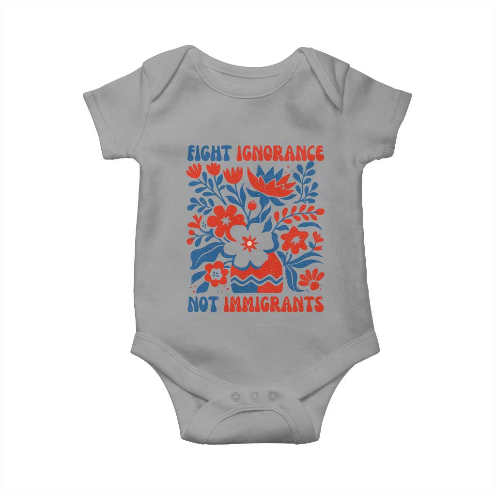 Protest Immigrant Baby Onesie Fight Ignorance Not Immigrants TS10 Sport Gray Print Your Wear