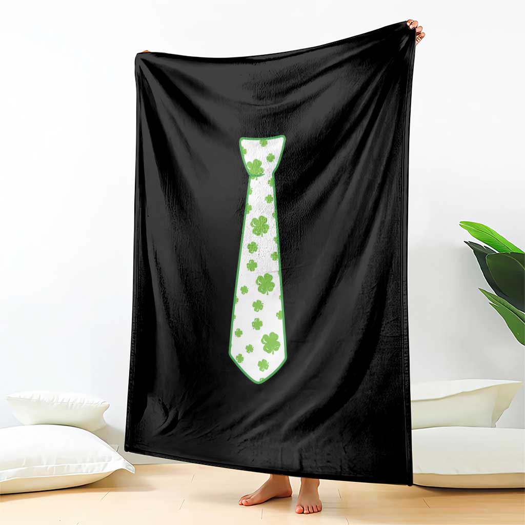 Shamrocks Tie Throw Blanket Kids St Patricks Day Costume Party Humor TS10 Print Your Wear