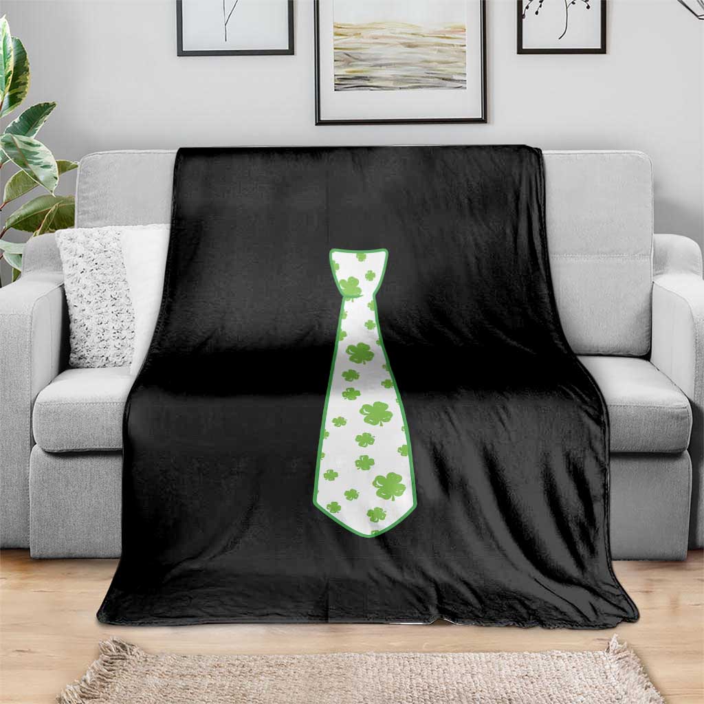 Shamrocks Tie Throw Blanket Kids St Patricks Day Costume Party Humor TS10 Print Your Wear