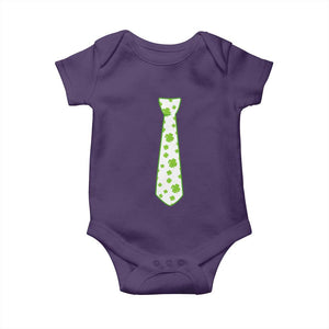 Shamrocks Tie Baby Onesie Kids St Patricks Day Costume Party Humor TS10 Purple Print Your Wear