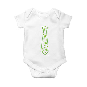 Shamrocks Tie Baby Onesie Kids St Patricks Day Costume Party Humor TS10 White Print Your Wear