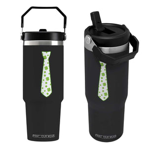 Shamrocks Tie Flip Straw Tumbler Kids St Patricks Day Costume Party Humor TS10 One Size: 30 oz Black Print Your Wear