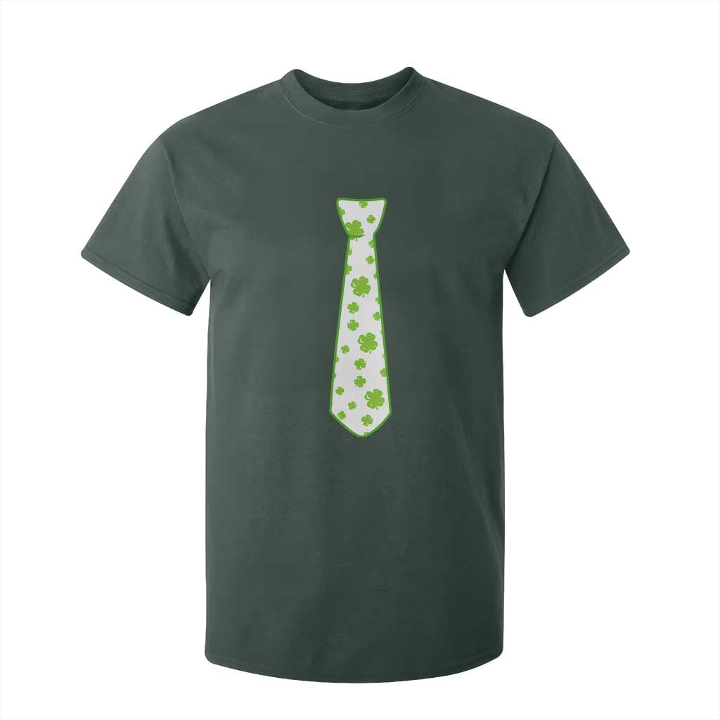 Shamrocks Tie T Shirt For Kid Kids St Patricks Day Costume Party Humor TS10 Dark Forest Green Print Your Wear