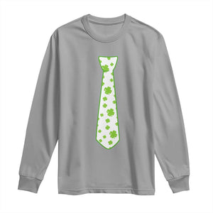 Shamrocks Tie Long Sleeve Shirt Kids St Patricks Day Costume Party Humor TS10 Sport Gray Print Your Wear