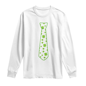 Shamrocks Tie Long Sleeve Shirt Kids St Patricks Day Costume Party Humor TS10 White Print Your Wear