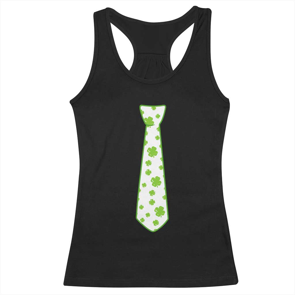Shamrocks Tie Racerback Tank Top Kids St Patricks Day Costume Party Humor TS10 Black Print Your Wear