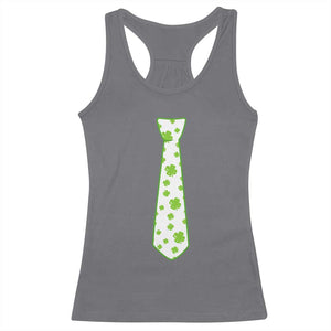 Shamrocks Tie Racerback Tank Top Kids St Patricks Day Costume Party Humor TS10 Charcoal Print Your Wear
