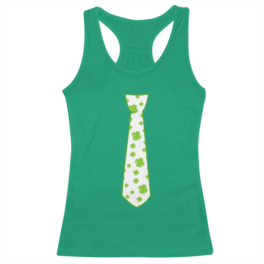 Shamrocks Tie Racerback Tank Top Kids St Patricks Day Costume Party Humor TS10 Irish Green Print Your Wear