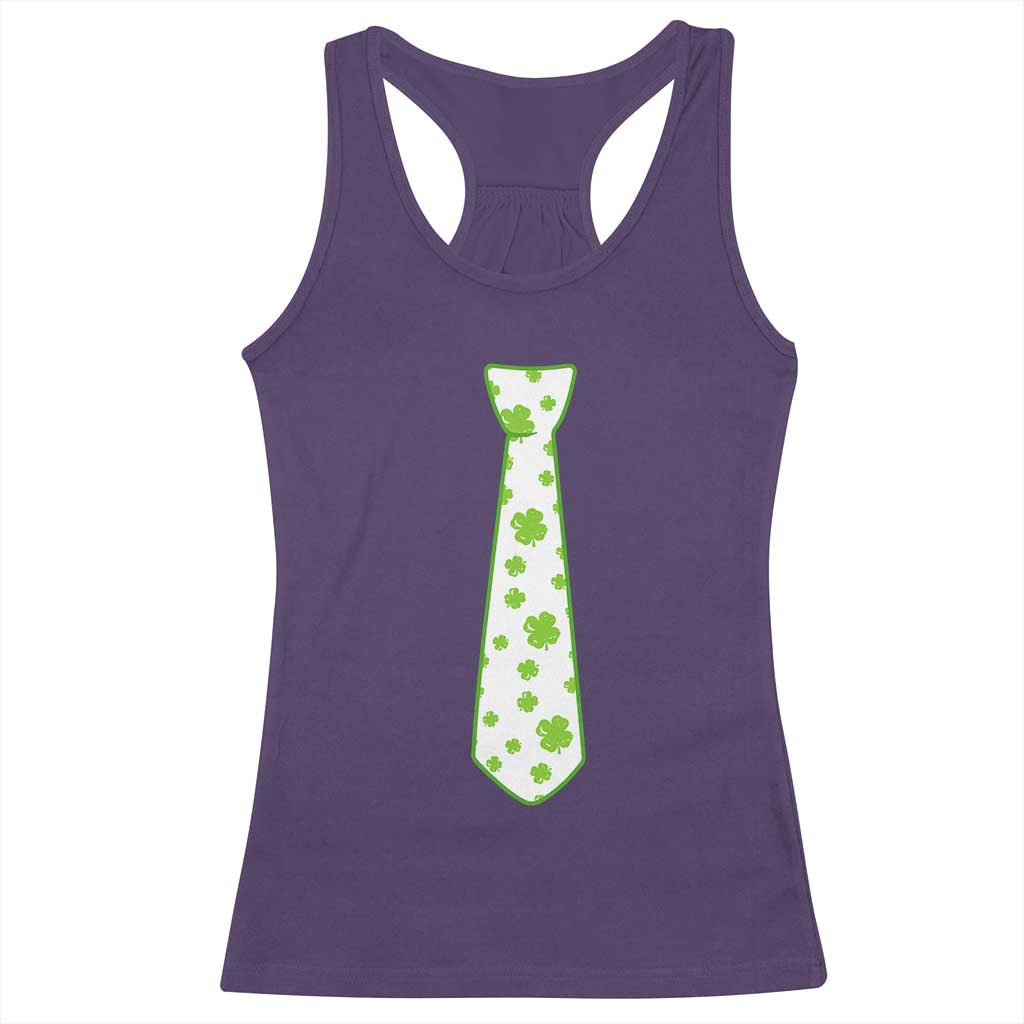 Shamrocks Tie Racerback Tank Top Kids St Patricks Day Costume Party Humor TS10 Purple Print Your Wear