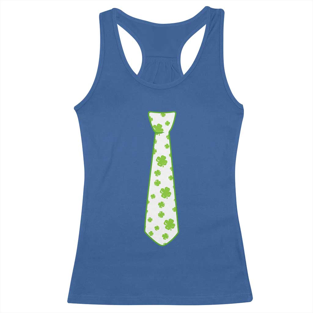 Shamrocks Tie Racerback Tank Top Kids St Patricks Day Costume Party Humor TS10 Royal Blue Print Your Wear