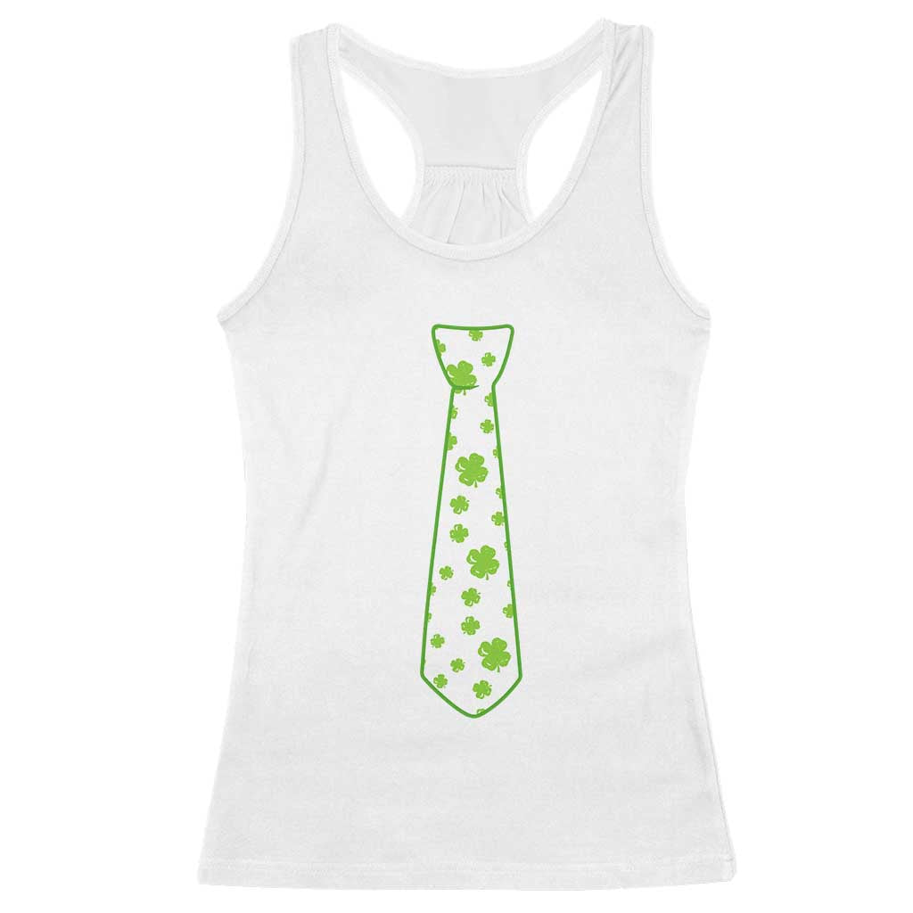 Shamrocks Tie Racerback Tank Top Kids St Patricks Day Costume Party Humor TS10 White Print Your Wear
