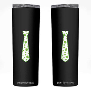 Shamrocks Tie Skinny Tumbler Kids St Patricks Day Costume Party Humor TS10 Black Print Your Wear