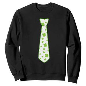 Shamrocks Tie Sweatshirt Kids St Patricks Day Costume Party Humor TS10 Black Print Your Wear