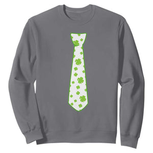 Shamrocks Tie Sweatshirt Kids St Patricks Day Costume Party Humor TS10 Charcoal Print Your Wear