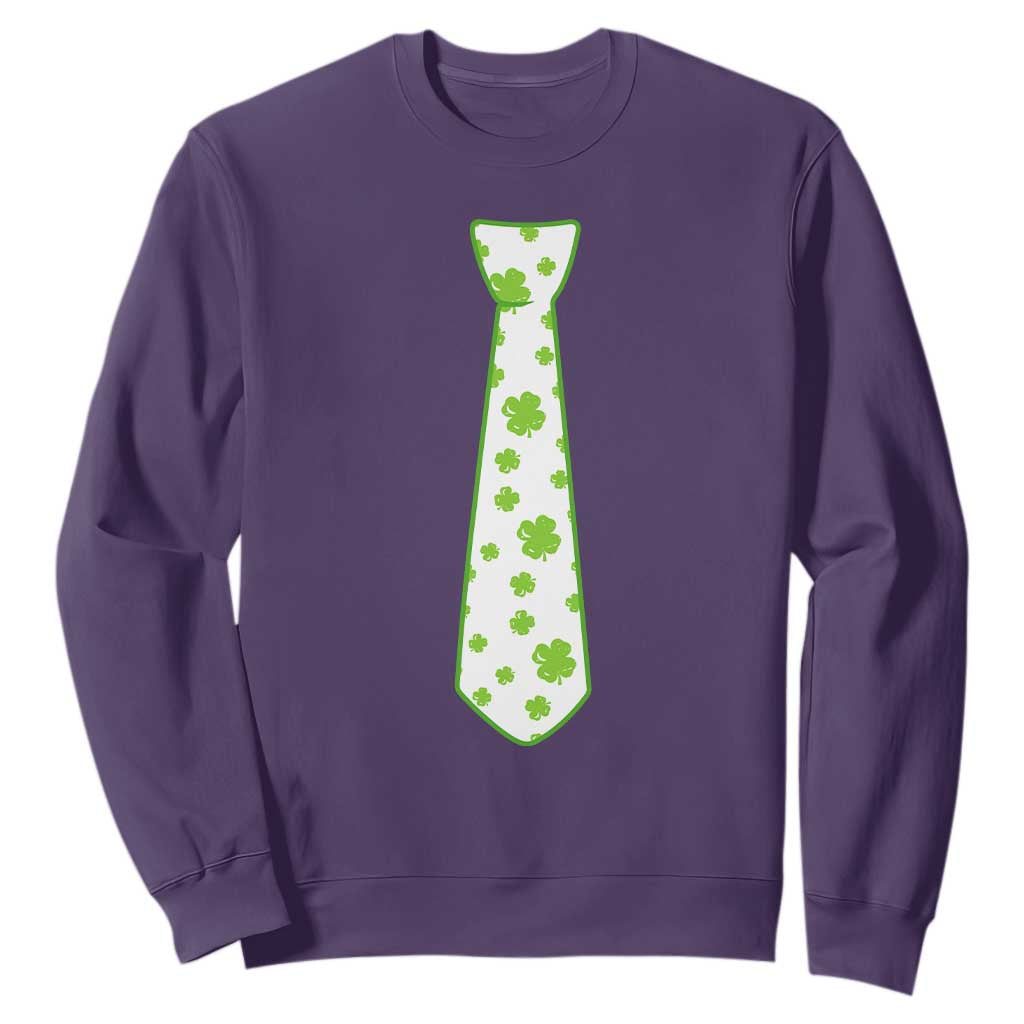 Shamrocks Tie Sweatshirt Kids St Patricks Day Costume Party Humor TS10 Purple Print Your Wear
