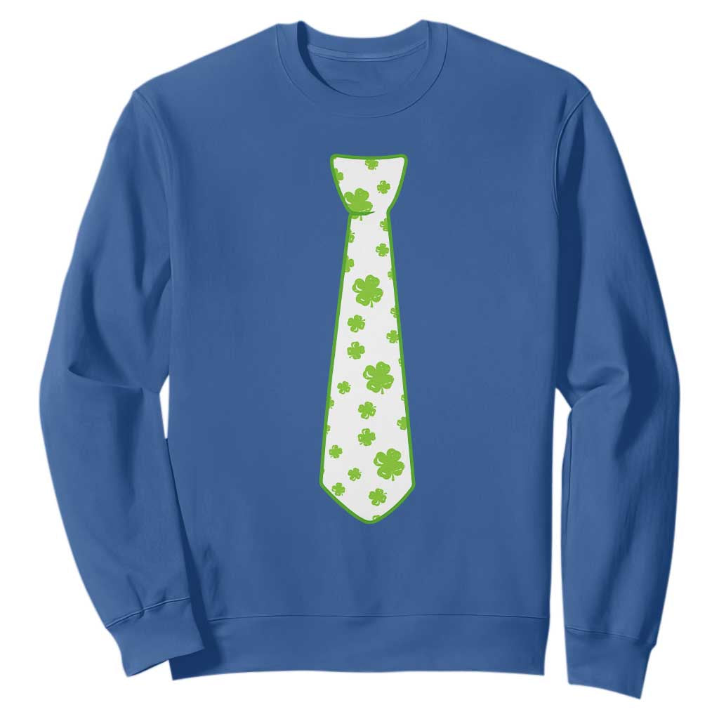 Shamrocks Tie Sweatshirt Kids St Patricks Day Costume Party Humor TS10 Royal Blue Print Your Wear
