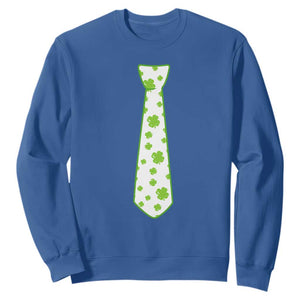 Shamrocks Tie Sweatshirt Kids St Patricks Day Costume Party Humor TS10 Royal Blue Print Your Wear