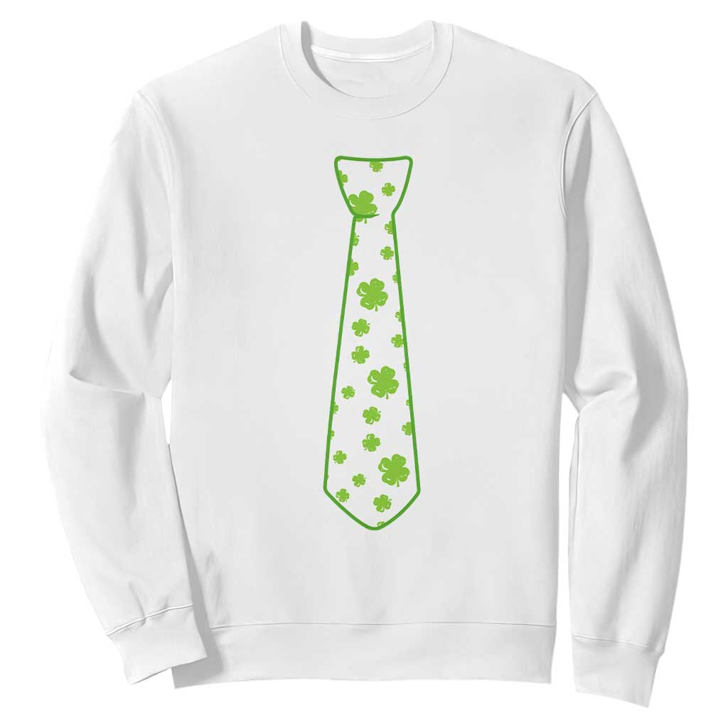 Shamrocks Tie Sweatshirt Kids St Patricks Day Costume Party Humor TS10 White Print Your Wear