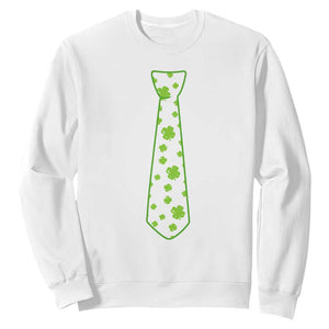 Shamrocks Tie Sweatshirt Kids St Patricks Day Costume Party Humor TS10 White Print Your Wear