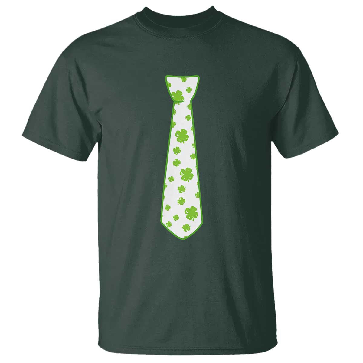 Shamrocks Tie T Shirt Kids St Patricks Day Costume Party Humor TS10 Dark Forest Green Print Your Wear