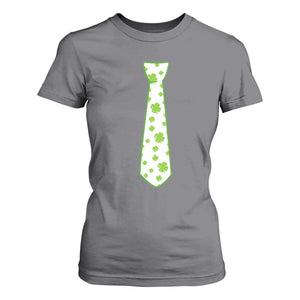 Shamrocks Tie T Shirt For Women Kids St Patricks Day Costume Party Humor TS10 Charcoal Print Your Wear