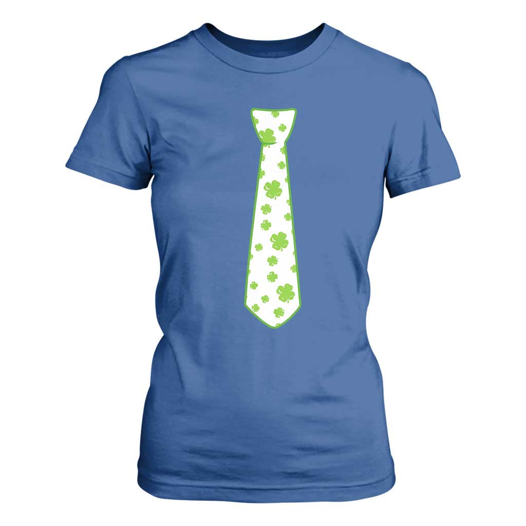 Shamrocks Tie T Shirt For Women Kids St Patricks Day Costume Party Humor TS10 Royal Blue Print Your Wear