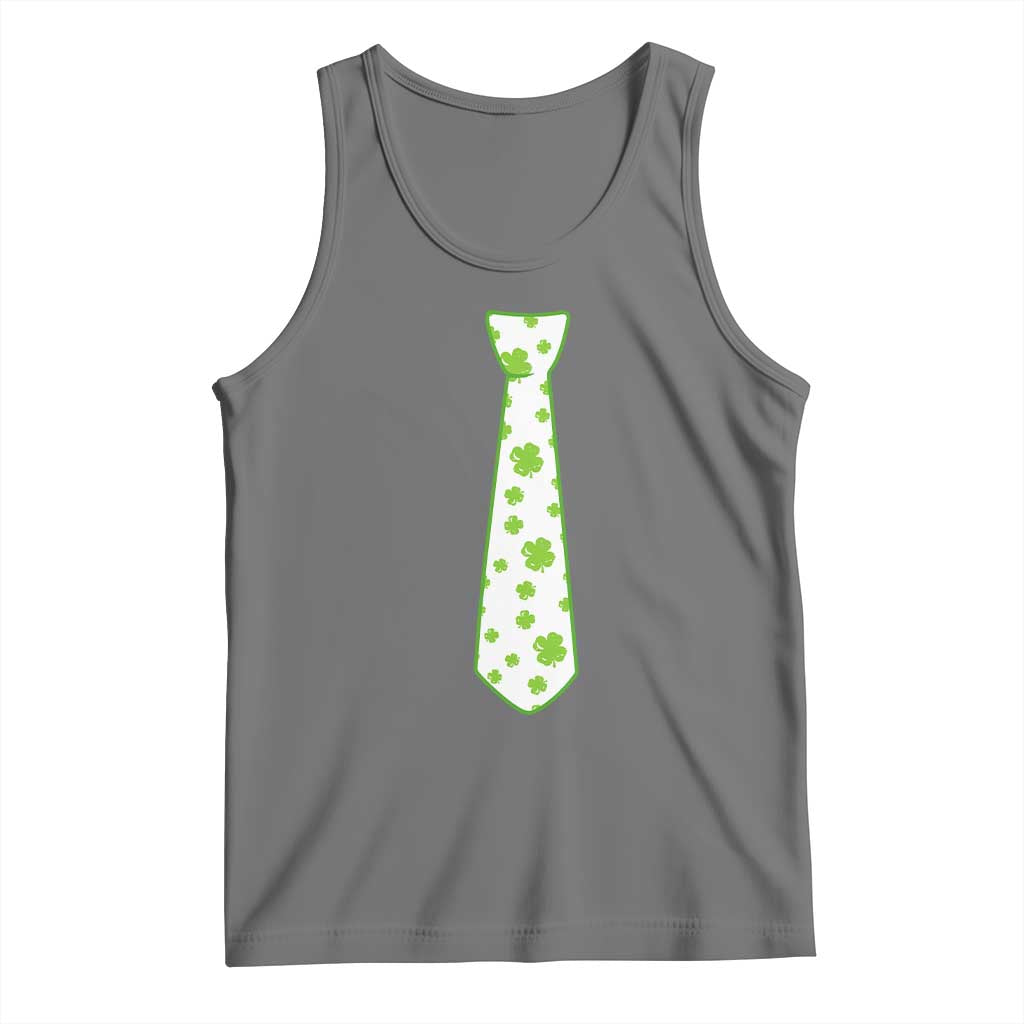 Shamrocks Tie Tank Top Kids St Patricks Day Costume Party Humor TS10 Black Heather Print Your Wear