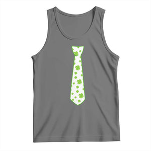 Shamrocks Tie Tank Top Kids St Patricks Day Costume Party Humor TS10 Black Heather Print Your Wear