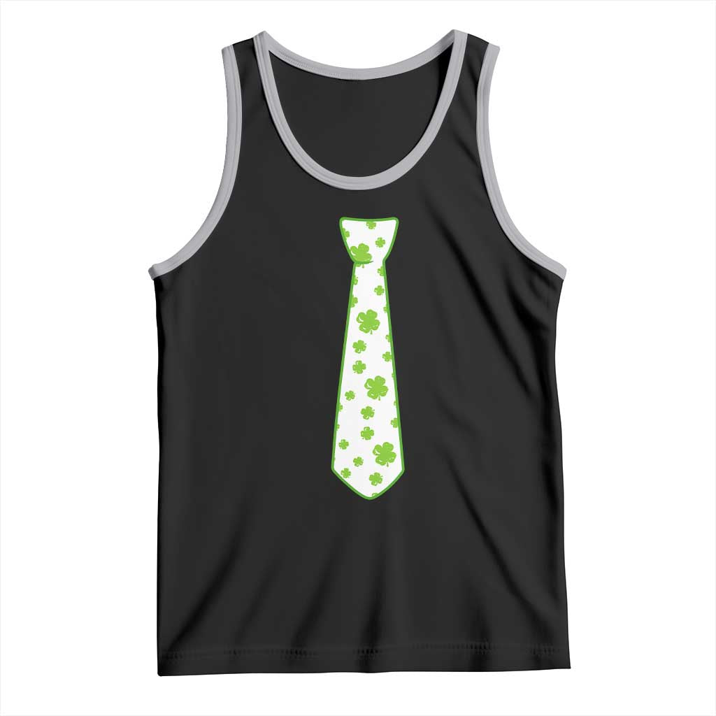 Shamrocks Tie Tank Top Kids St Patricks Day Costume Party Humor TS10 Black Athletic Heather Print Your Wear