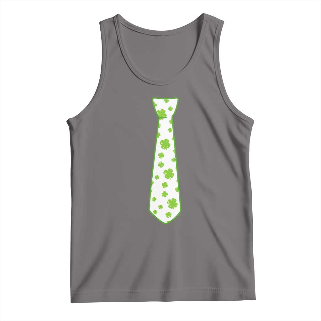 Shamrocks Tie Tank Top Kids St Patricks Day Costume Party Humor TS10 Deep Heather Print Your Wear