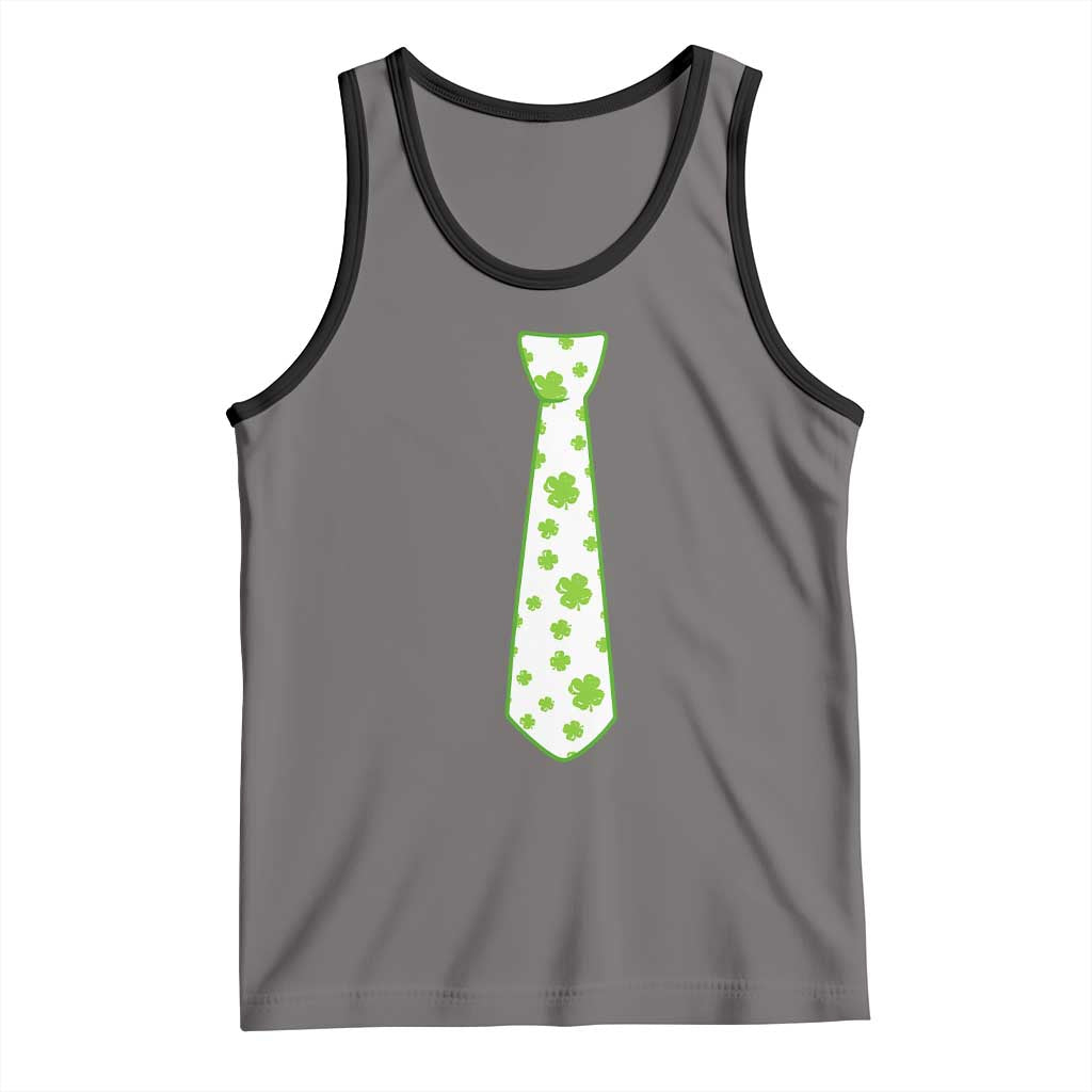 Shamrocks Tie Tank Top Kids St Patricks Day Costume Party Humor TS10 Deep Heather Black Print Your Wear