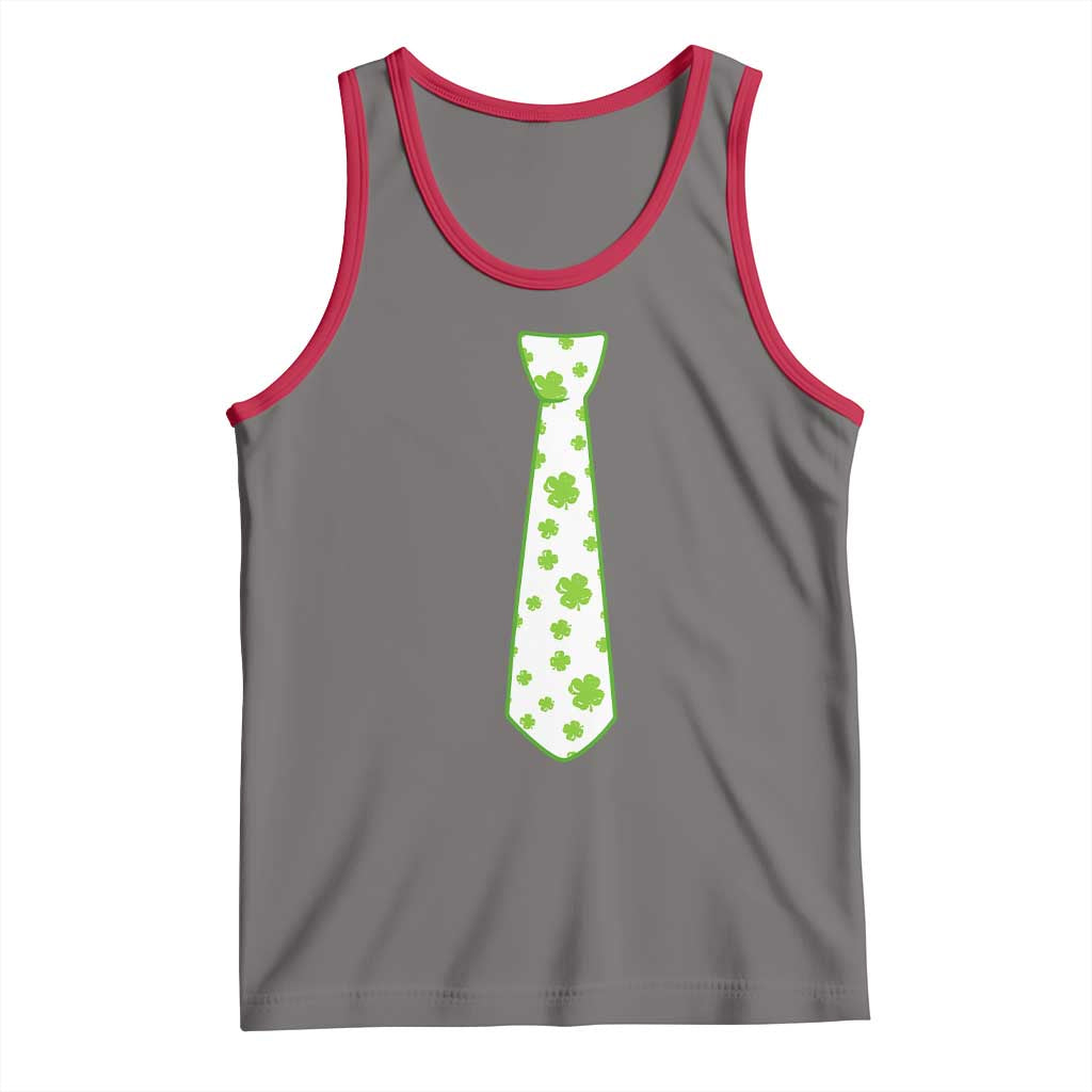 Shamrocks Tie Tank Top Kids St Patricks Day Costume Party Humor TS10 Deep Heather Red Print Your Wear