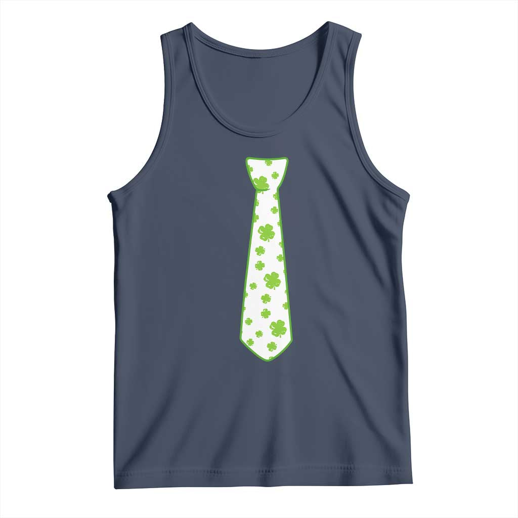 Shamrocks Tie Tank Top Kids St Patricks Day Costume Party Humor TS10 Navy Print Your Wear