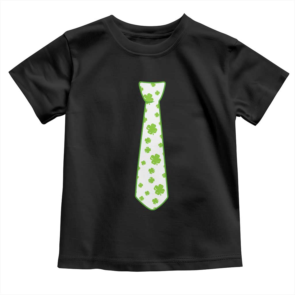 Shamrocks Tie Toddler T Shirt Kids St Patricks Day Costume Party Humor TS10 Black Print Your Wear